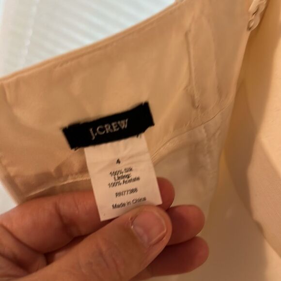 J. Crew 4 Emma Faille Cream Ivory 💯 Silk Formal Sleeveless Dress - Picture 13 of 16